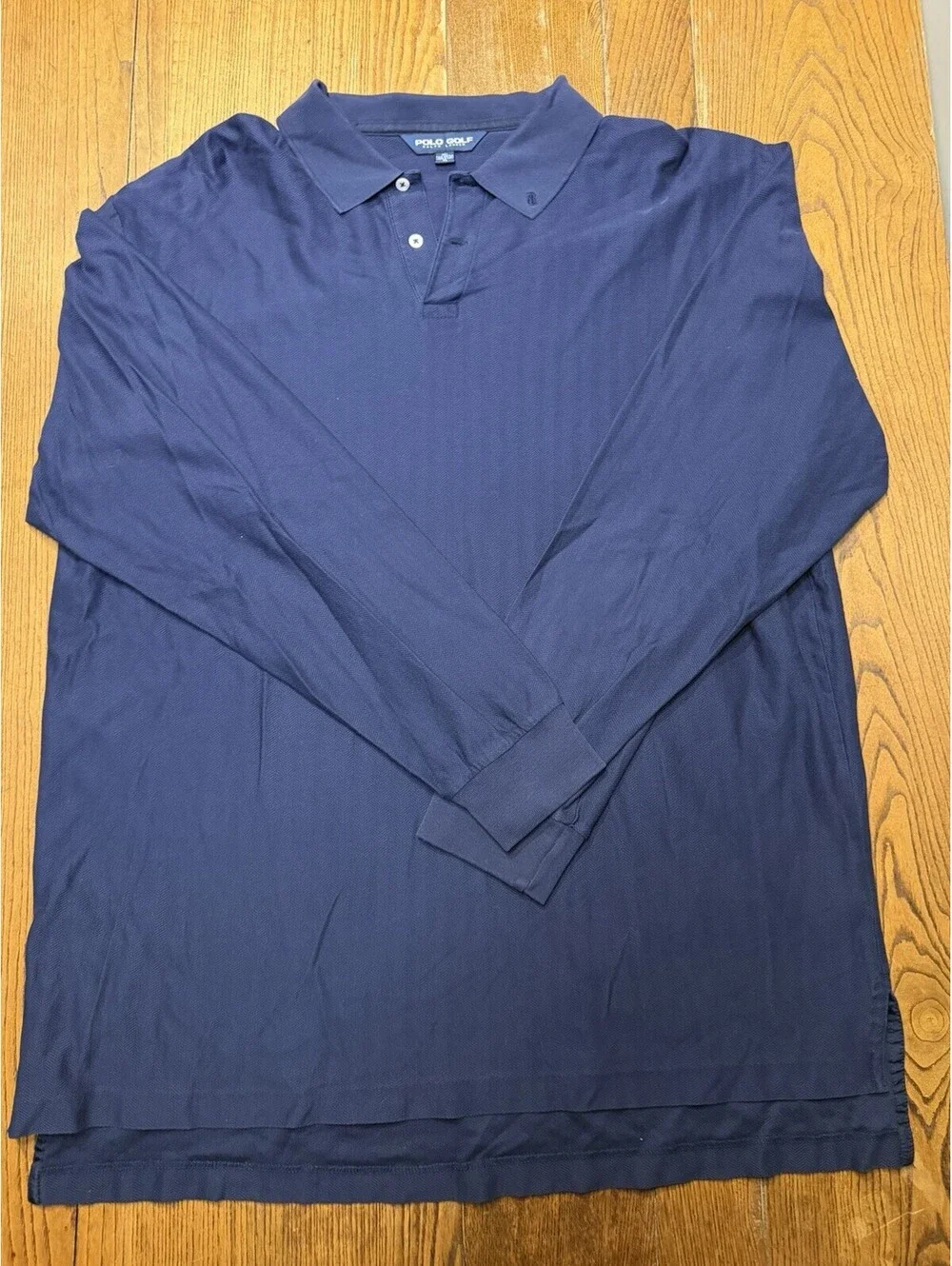 Polo Ralph Lauren Men’s Blue Solid Long Sleeve Polo Shirt XL
